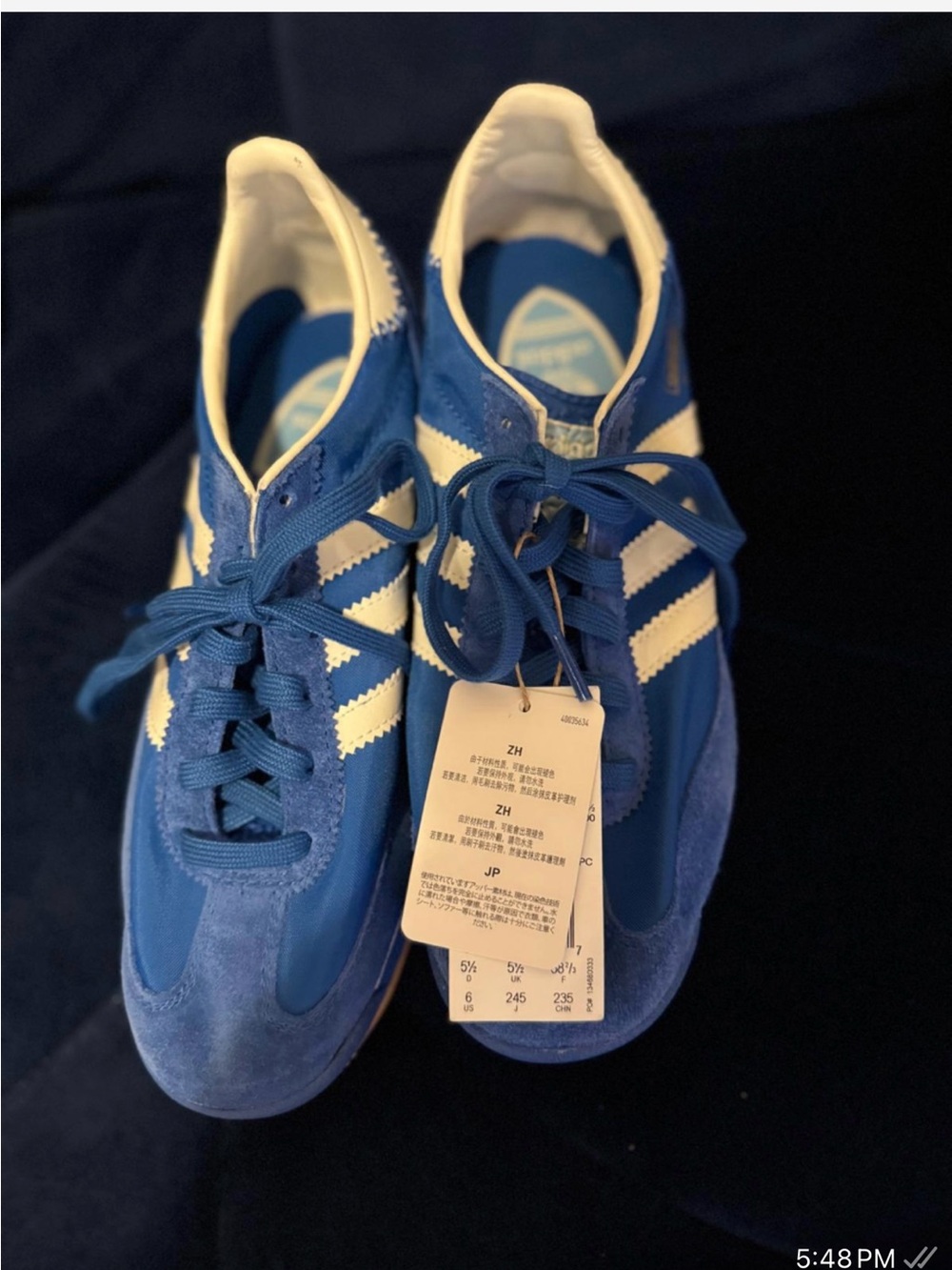 adidas Blue Sneakers with Gum Soles